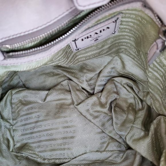 Prada nappa leather hobo bag beige peach ivory Pink double handle Tote tie dyed - Picture 13 of 16